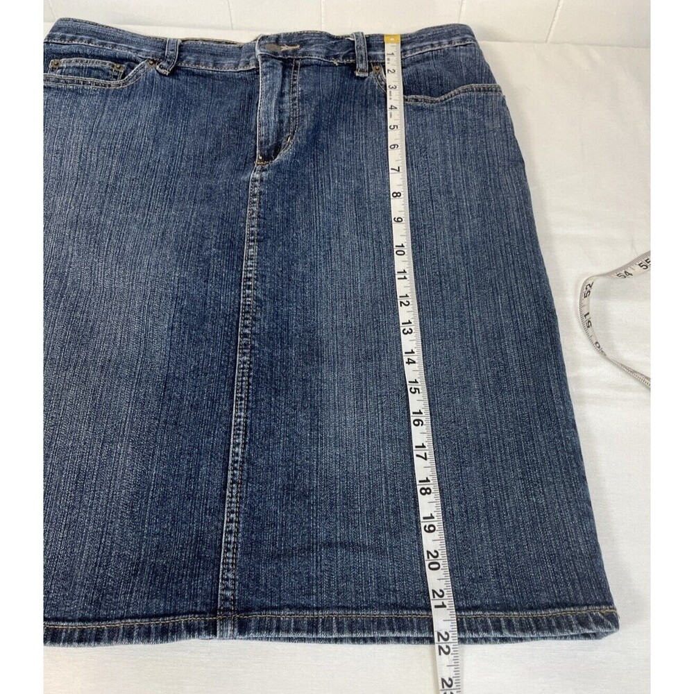 American Living Denim Midi Skirt Size 10 Front and Back Pockets - Picture 7 of 7